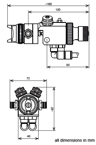 Wymiary dysz do EcoGun AS AUT IV automatycznego pneumatycznego pistoletu natryskowego DÜRR